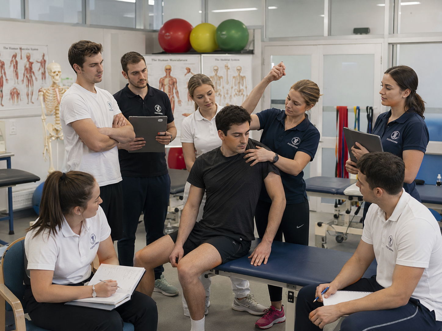 Physiotherapy training students